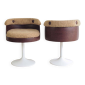 Ensemble de 2 chaises tulipes de l'ère spatiale