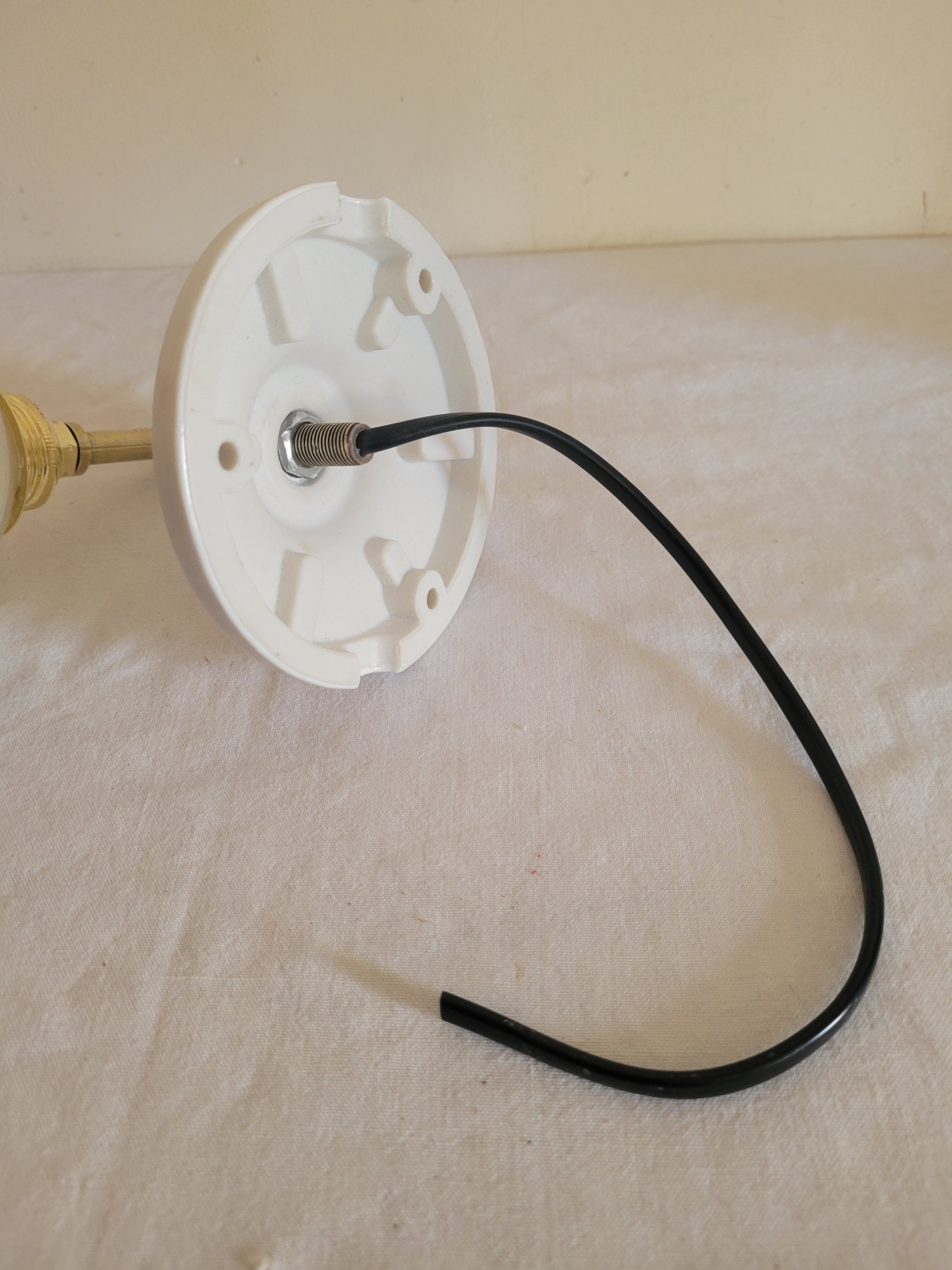 Brass flower and frosted glass sconce