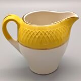 Service à café 9 tasses, pot à lait Moulin des Loups jaune texturé