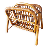 Vintage rattan magazine rack from the 50s-60s.