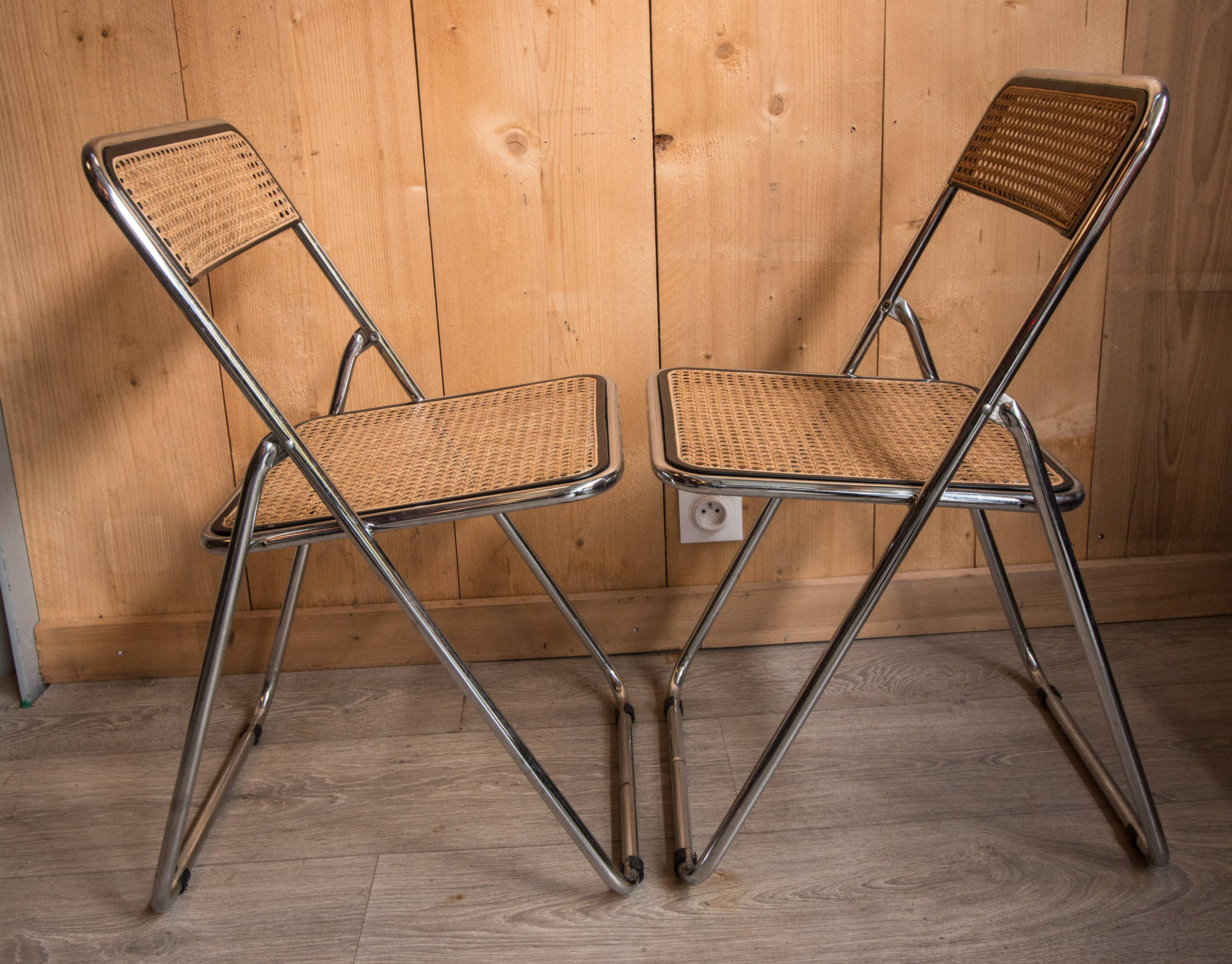 Pair of folding vintage chairs