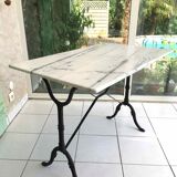 Marble and cast iron bistro table