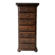 Vintage brown wooden chest of drawers