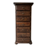 Vintage brown wooden chest of drawers