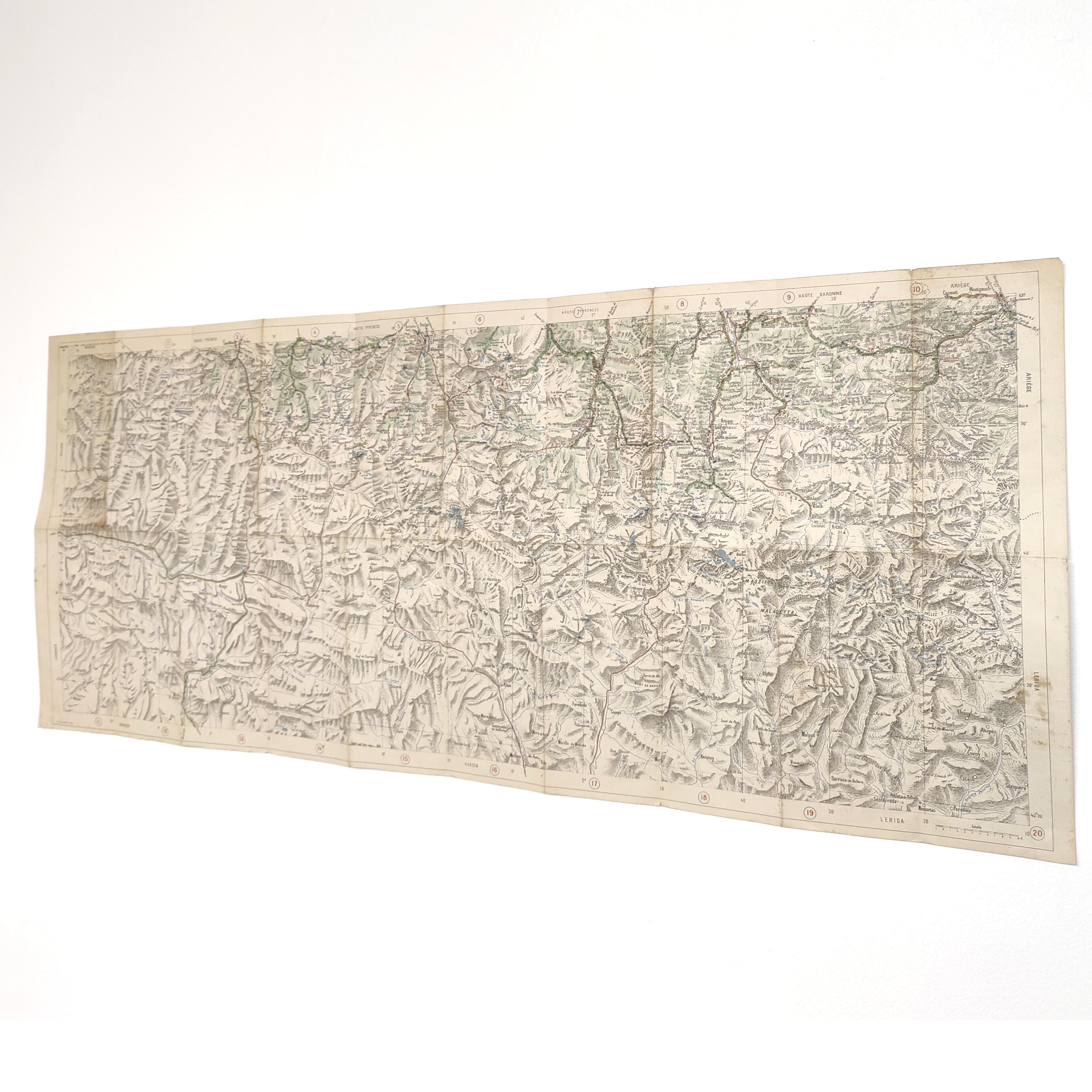 Michelin map Haute-Garonne Pyrenees and Navarre 1920