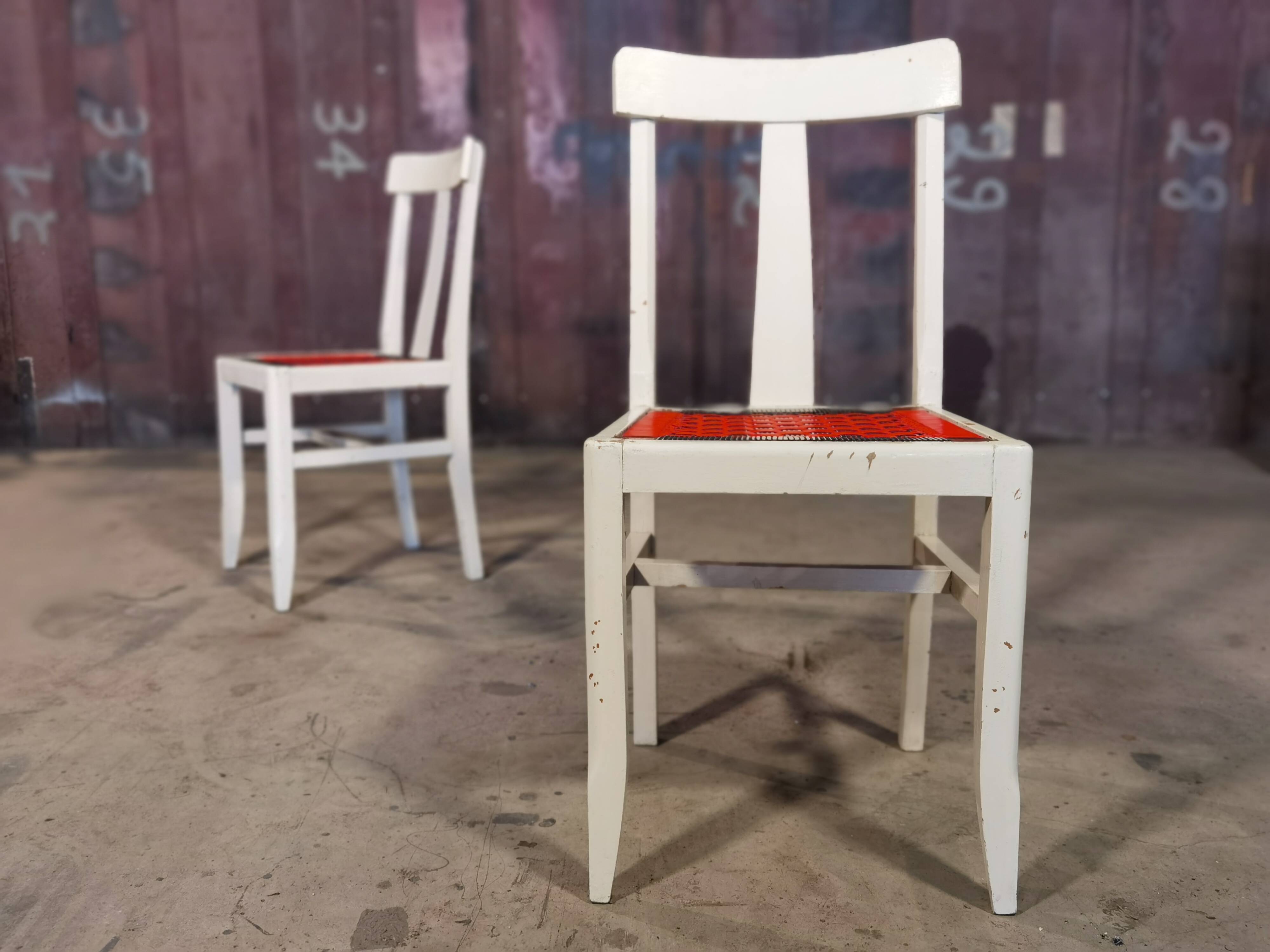 Paire de chaises Cruege reconstruction 1950