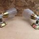 Pair of Old Brass Wall Lamp & Plexi Reflector 70s Vintage