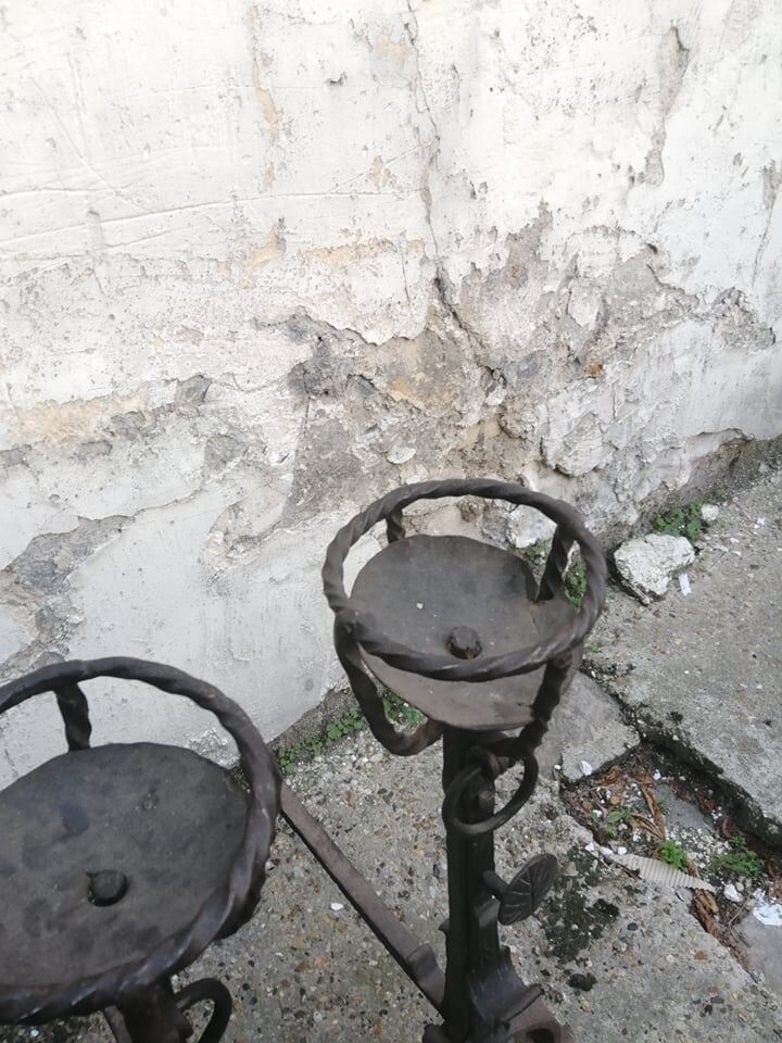 Pair of cast iron chenets