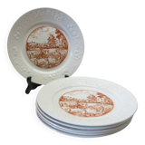 6 vintage white Augusty porcelain dinner plates in very good condition