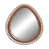 Grand miroir rotin attribué à Franco Albini Italie 1960
