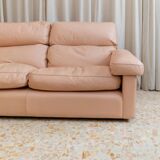 Canapé modulaire en cuir rose vintage Petronio par Tito Agnoli pour Poltrona Frau, design des années 1970.