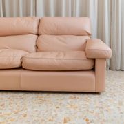 Vintage blush leather modular sofa Petronio by Tito Agnoli for Poltrona Frau, 1970s mid-century design