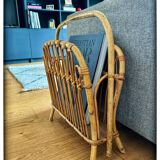 Rattan magazine rack