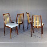 Set of 4 two-tone Thonet chairs from 1960, with grey leather seats.