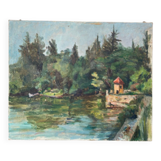 Landscape oil painting table