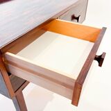 Low sideboard with 3 drawers, in rosewood