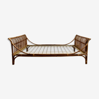 Vintage rattan bench 1960