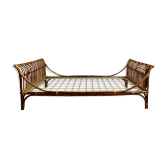 Vintage rattan bench 1960