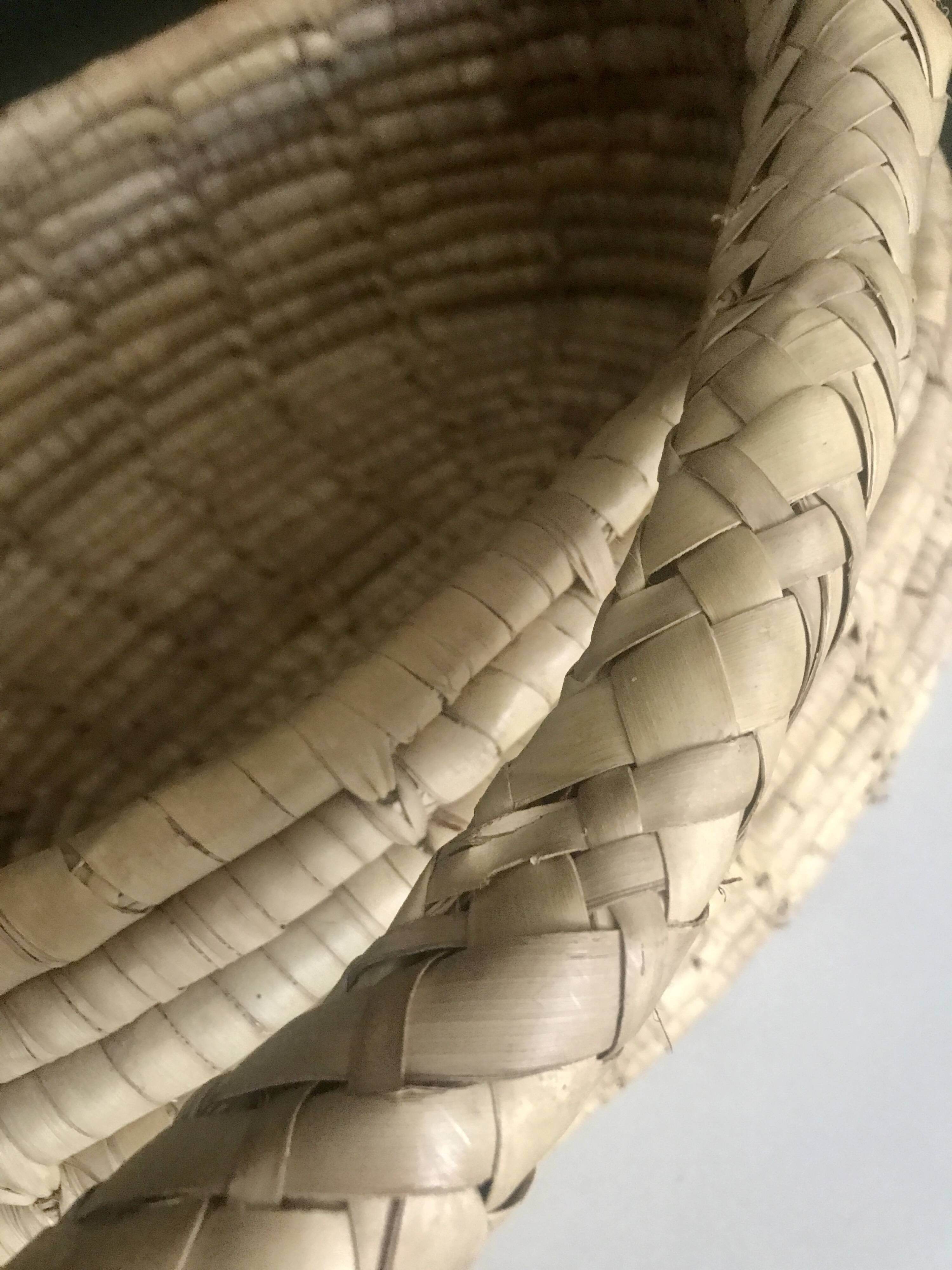 Basket woven palm leaves