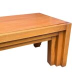 Vintage coffee table in solid elm from the 1970s.