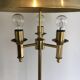 Brass floor lamp with a brass shade. Attributed to Maison Charles