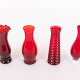 Set of 4 art glass vases by Monica Bratt for Reijmyre, Sweden 1950’s