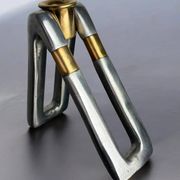 Brutalist candlestick by Ardisur, bronze & aluminium, Spain, 1970s