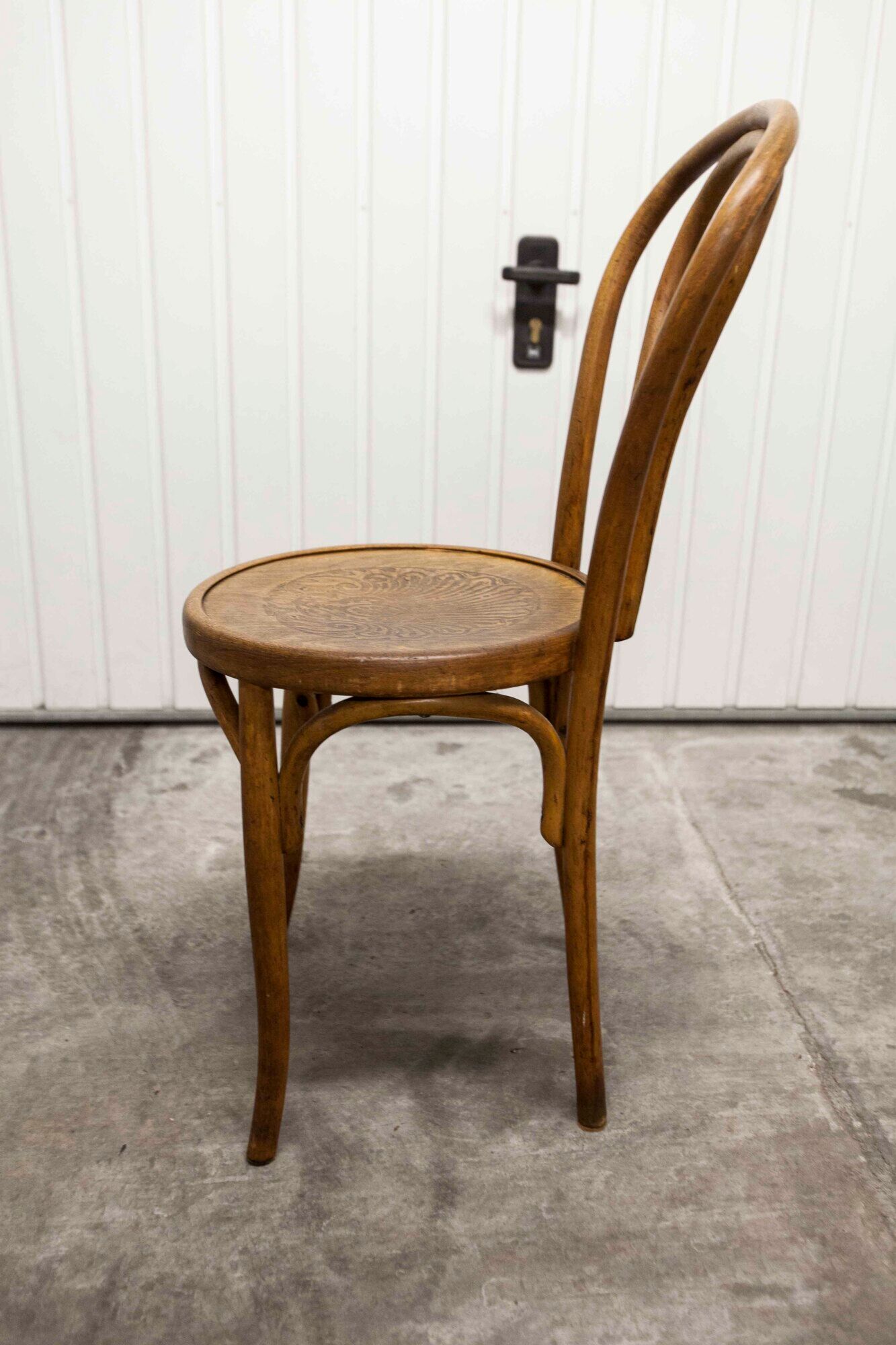 Pair of bistro chairs Fischel 1930 curved wood