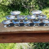 Set of 11 vintage Guy Degrenne stainless steel ice cream cups, France