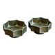 Pair of bowls/candle holders Just Andersen in metal Disko, Danish Grace