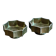 Pair of bowls/candle holders Just Andersen in metal Disko, Danish Grace