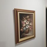 Painting still life bouquet of flowers