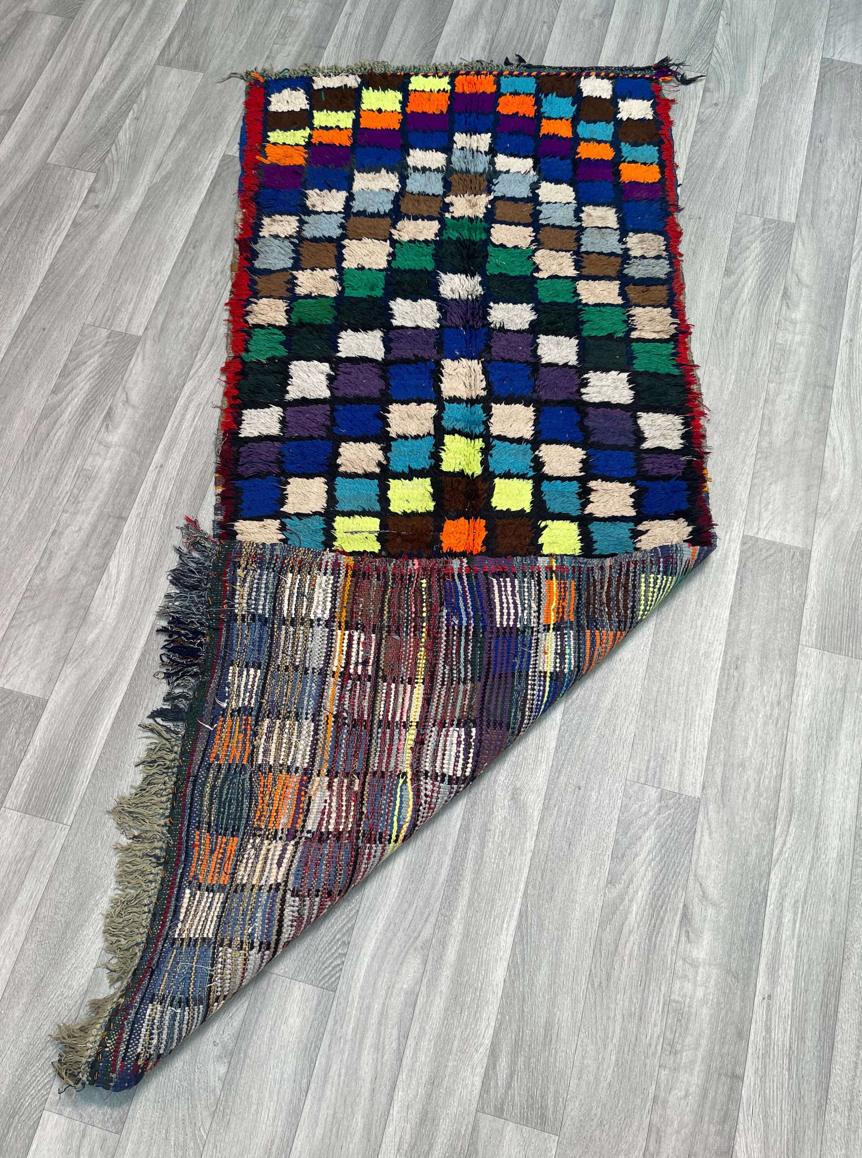 Unique Moroccan Rug-Vintage Art Deco Rug-The Rarest Moroccan Rug-Home Decor