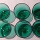 6 emerald green stemmed glasses