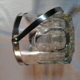 Glass and metal ice bucket