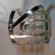 Glass and metal ice bucket