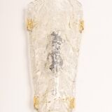 Set of 3 large angular wall sconces in Murano glass by Hillebrand, Germany, 1960s.