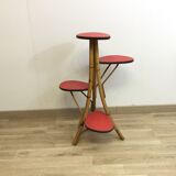 Door red vintage bamboo plant