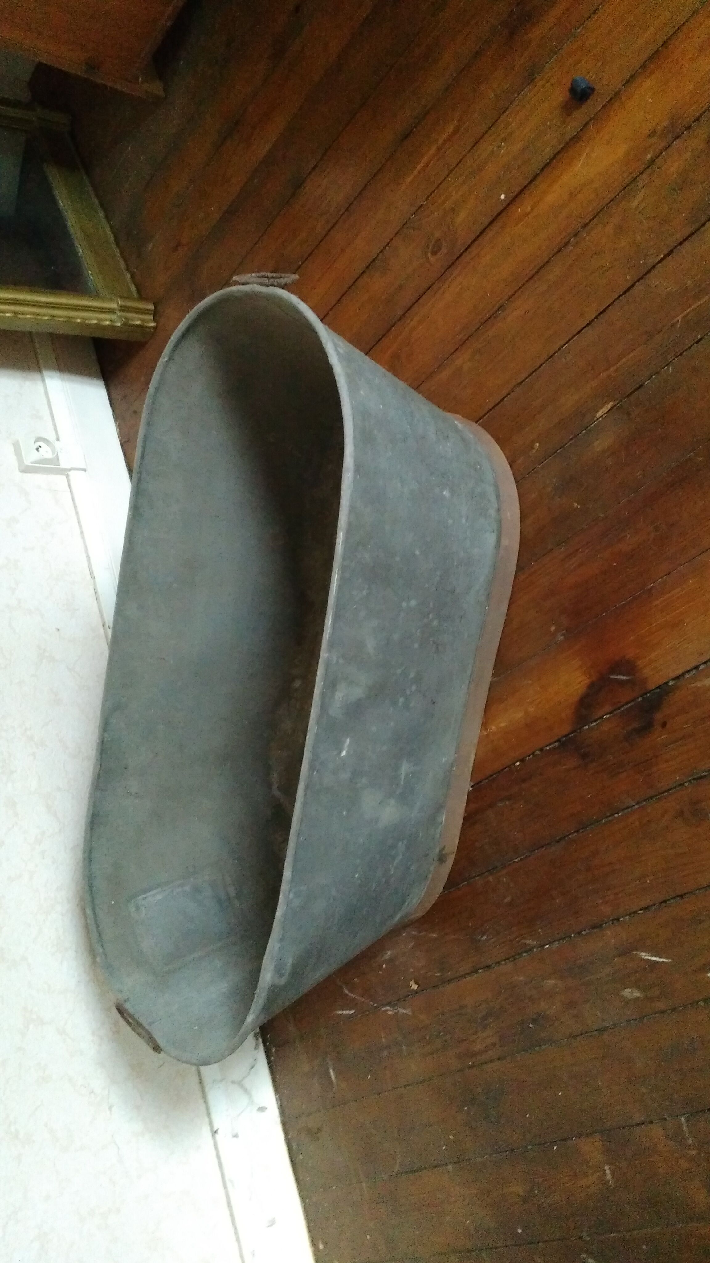 Old zinc bathtub