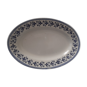 Oval dish moulin des loups and hamage blueberries blue flower
