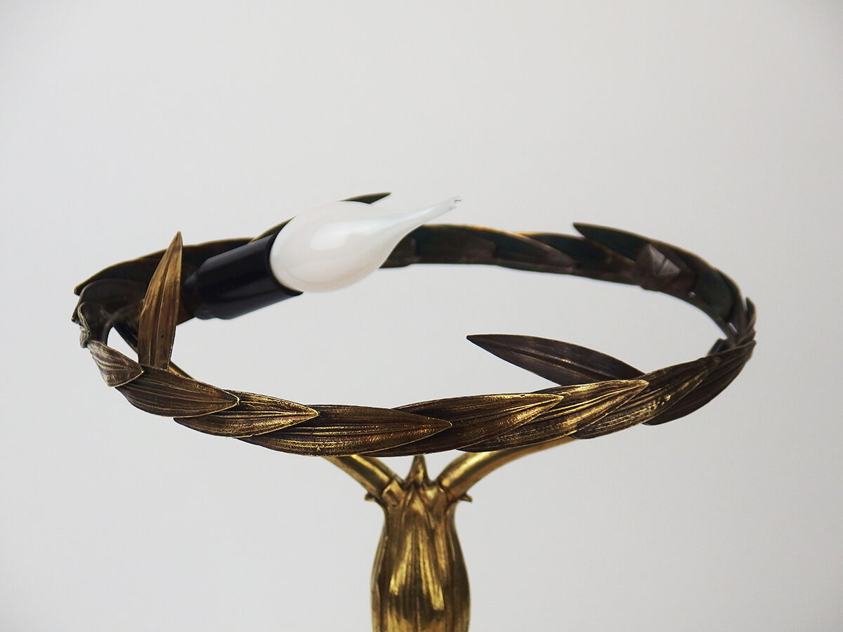 Bronze art nouveau lamp