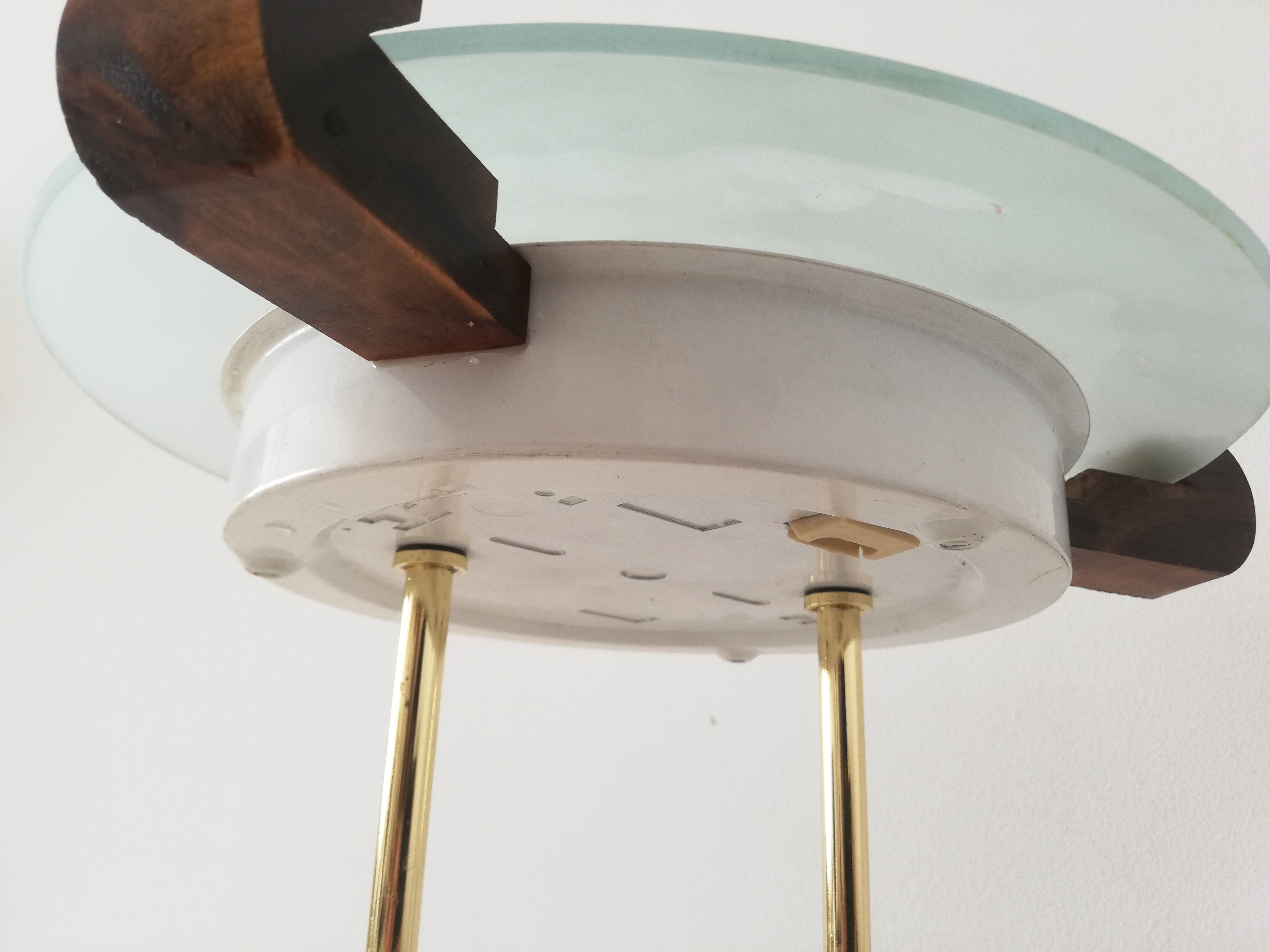 Glass wood library table lamp