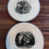 12 assiettes Digoin Sarreguemines, 12 mois à la campagne