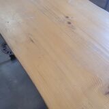 Large bistro table wooden top and cast iron bases -2m56