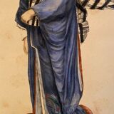 Color engraving XIXth Noble Lady of Japan