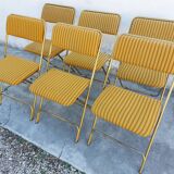 6 folding chairs Lafuma vintage 1970