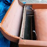 Skai orange convertible sofa 1950s