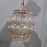 Magnificent globe pendant light, amber glass portable lamp
