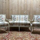 Salon de style Louis XVI Canapé et Paire de fauteuils
