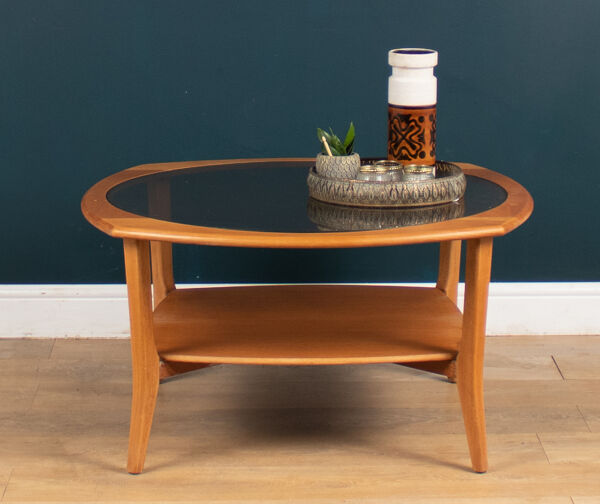 Table basse retro teak années 1960 Jentique Teak & Glass